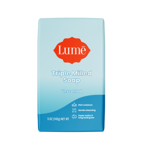 Lume Triple Milled Soap, Unscented, 5oz Long-Lasting Moisturizing