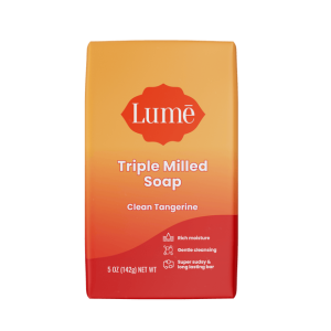 Lume Triple Milled Soap - Clean Tangerine, 5 oz, Paraben & Phthalate Free, Hypoallergenic for Face & Body